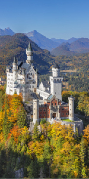 Wunschbild als Schieferplatte - Schloss Neuschwanstein Im Herbst od...