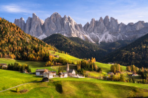 Schieferplatte - Herbst Im Villnösstal In Südtirol oder mit Eigenem...