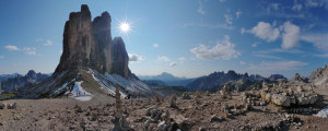 Bild Schieferplatte - Panorama - Drei Zinnen - Dolomiten oder mit E...