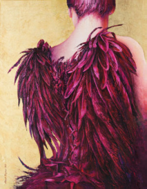 Wunschbild Schieferplatte - Purple Angel Gold oder mit Eigenem Foto