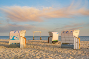 Wunschbild auf Schieferplatte - Strand In Heiligenhafen An Der Osts...