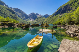 Wunschbild Schieferplatte - Gletschersee Bondhusvatnet oder mit Eig...