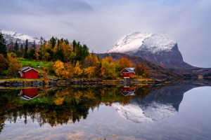 Wunschbild auf Schieferplatte - Herbst In Norwegen oder mit Eigenem...