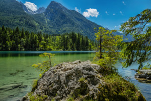 Wunschmotiv als Schieferplatte - Hintersee Im Nationalpark Berchtes...