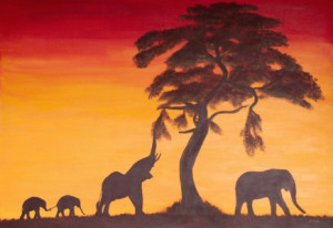 Wunschbild Schieferplatte - Sonnenuntergang In Afrika oder mit Eige...