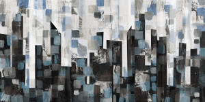Bild Tapete - Patchwork Blue City Ii oder mit Eigenem Foto