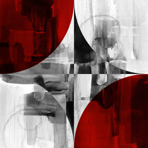 Motiv auf Tapete - Circle Segments Red Ii oder mit Eigenem Foto
