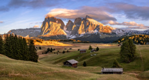 Bild Tapete - Sonnenuntergang Seiser Alm - Dolomiten Südtirol oder ...