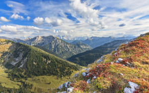 Motiv als Tapete - Panorama Ammergauer Alpen Mit Zugspitzblick oder...