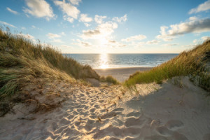 Motiv Tapete - Sonnenuntergang Am Strand oder mit Eigenem Foto