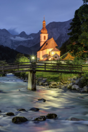 Wunschmotiv als Tapete - Kirche In Ramsau Am Abend oder mit Eigenem...