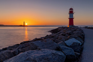 Foto Tapete - Warnemünde Im Sonnenuntergang oder mit Eigenem Foto
