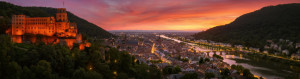 Vliestapete - Heidelberg Mit Buntem Abendhimmel Und Schloss oder mi...
