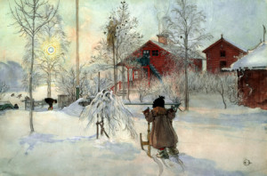 Motiv auf Tapete - Larsson The Farmhouse And Washhouse oder mit Eig...