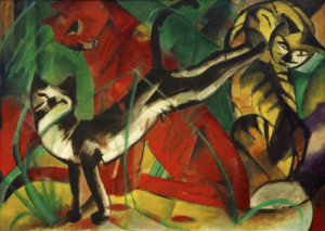 Bild Tapete - Marc Three Cats 1913 oder mit Eigenem Foto