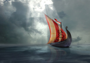 Foto auf Tapete - Viking Ship oder mit Eigenem Foto