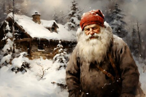 Foto auf Tapete - Der Weihnachtsmann Ki oder mit Eigenem Foto