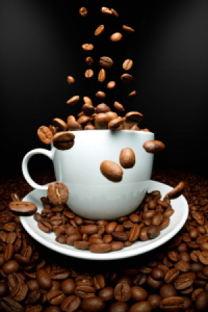 Foto Tasse - Kaffee - Fallende Bohnen oder mit Eigenem Foto