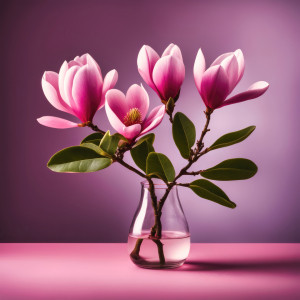 Fotos Tasse - Magnolienzweig In Vase Ki oder mit Eigenem Foto