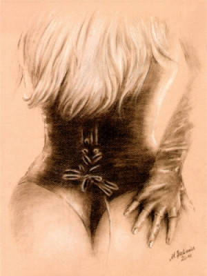 Motiv auf Teppich - Frau In Dessous - Erotische Zeichnungen oder mi...