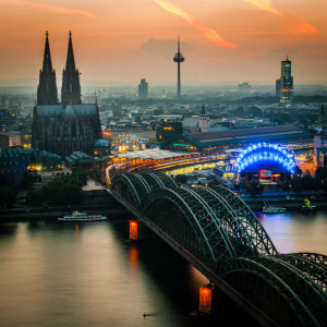 Wunschmotiv auf Teppich - Köln - Sonnenuntergang oder mit Eigenem F...