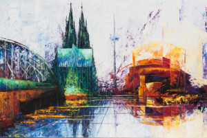Motiv als Teppich - Kölner Dom Skyline 1 oder mit Eigenem Foto