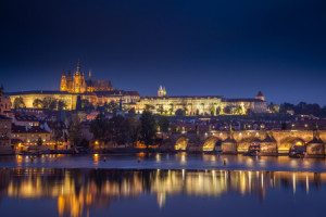 Bild auf Teppich - Blaue Stunde In Prag oder mit Eigenem Foto