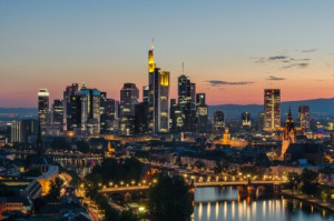 Teppich - Sonnenuntergang Über Frankfurt Skyline oder mit Eigenem F...