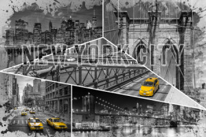 Motiv als Teppich - Newyorkcityurbancollageno4-Colorkey oder mit Ei...
