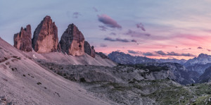 Wunschmotiv Teppich - Sonnenuntergang Drei Zinnen Südtirol oder mit...