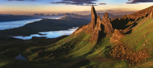 Motiv als Teppich - Schottland Old Man Of Storr Panorama oder mit E...