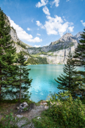 Wunschbild als Teppich - Oeschinensee Im Sommer oder mit Eigenem Foto