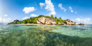 Bild auf Teppich - Urlaub Auf Den Seychellen oder mit Eigenem Foto