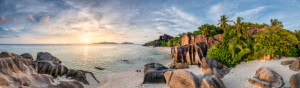 Bild Teppich - Sonnenuntergang Auf La Digue oder mit Eigenem Foto