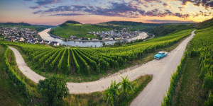Motiv Teppich - Moselschleife Panorama Mit Chevy Bel Air oder mit E...