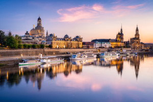 Bilder Teppich - Skyline Von Dresden Bei Sonnenuntergang oder mit E...