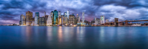 Foto Teppich - Manhattan Skyline Bei Nacht oder mit Eigenem Foto