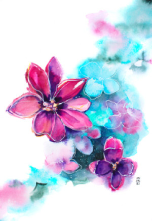 Wunschbild Teppich - Magische Blumen - Ines Opaska oder mit Eigenem...