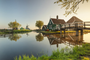 Fotos Teppich - Freilichtmuseum Zaanse Schans Bei Sonnenaufgang ode...