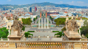 Wunschbild Teppich - Placa De Espanya - Barcelona Spain oder mit Ei...