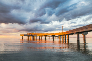 Foto Teppich - Seebrücke Im Sonnenuntergang oder mit Eigenem Foto