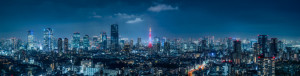Bilder Teppich - Tokyo Skyline Panorama Bei Nacht oder mit Eigenem ...
