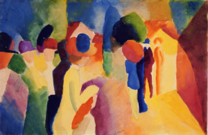 Motiv Teppich - August Macke With A Yellow Jacket oder mit Eigenem ...