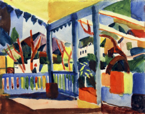 Motiv Teppich - A Macke Terrace In St Germain 1914 oder mit Eigenem...