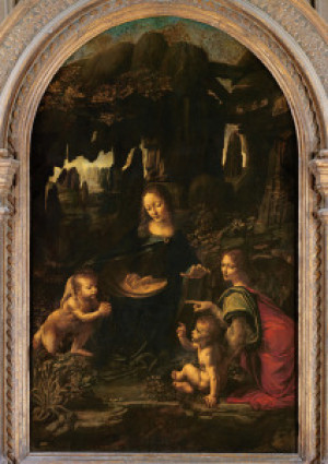 Wunschmotiv auf Teppich - Madonna Of The Rocks C 1478 oder mit Eige...
