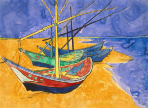 Foto Teppich - Fishing Boats On The Beach At Saintes-Maries-De-La-M...