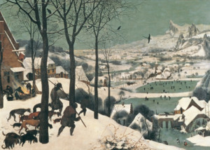 Bild auf Teppich - Hunters In The Snow - January 1565 oder mit Eige...