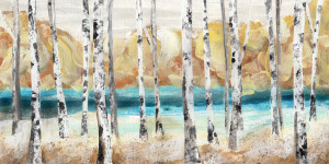 Wunschmotiv auf Tischdecke - Water Color Trees With Yellow Trees In...