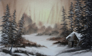 Motiv auf Tischdecke - Winterwald oder mit Eigenem Foto