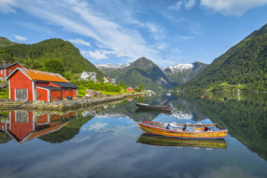 Motiv auf Tischdecke - Idylle Am Fjord - Norwegen oder mit Eigenem ...